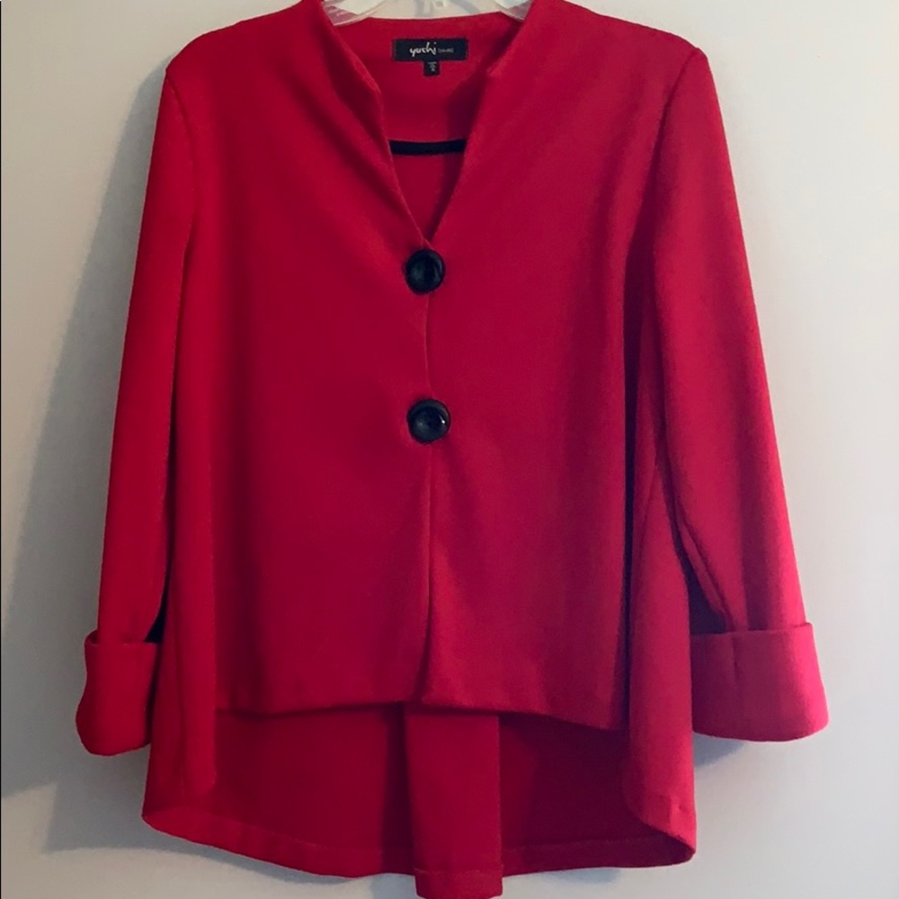 Yushi red polyester/spandex jacket
